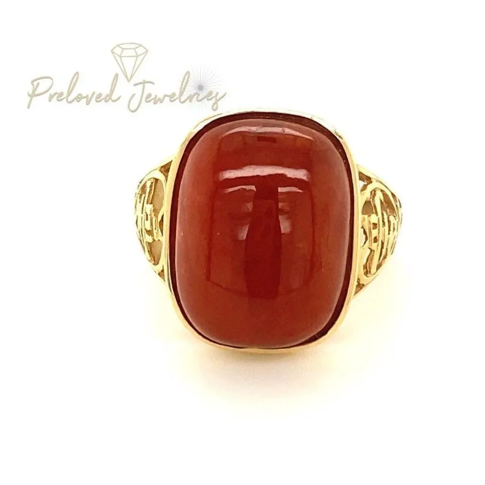 14k Huge Brown Gemstone Ring‎